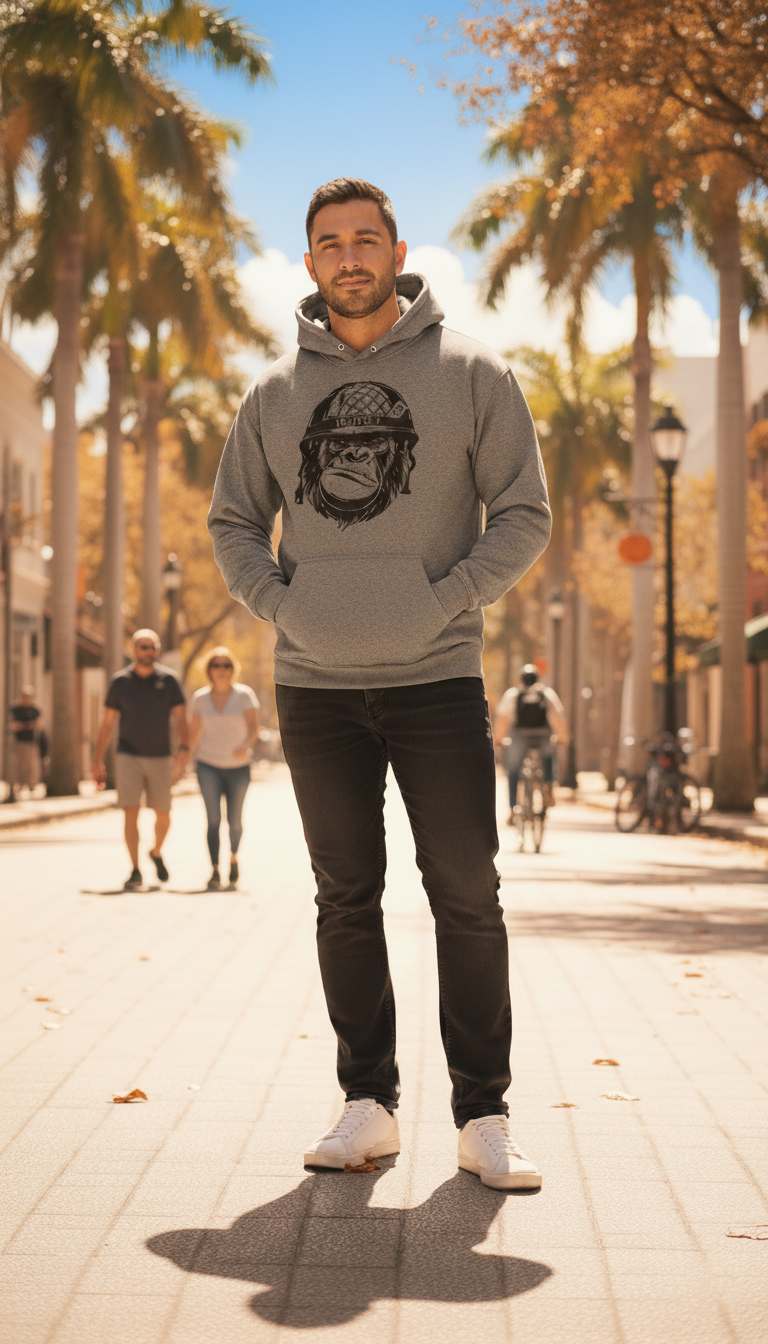 Black Heather Gorilla Hoodie